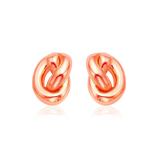 14k Rose Gold Polished Knot Earrings