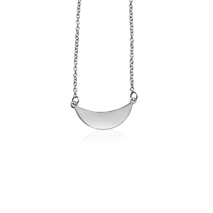 14k White Gold 18 inch Necklace with Polished Arc