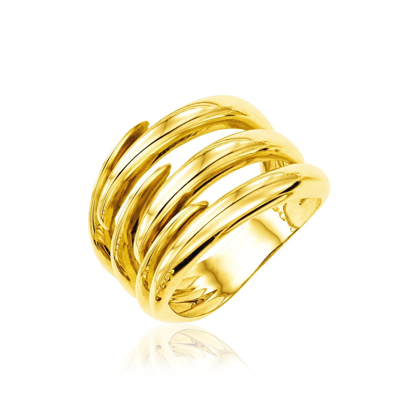 14k Yellow Gold Polished Interlaced Motif Ring
