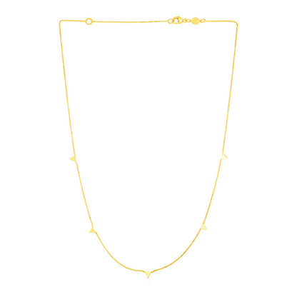 14K Yellow Gold Necklace with Triangles