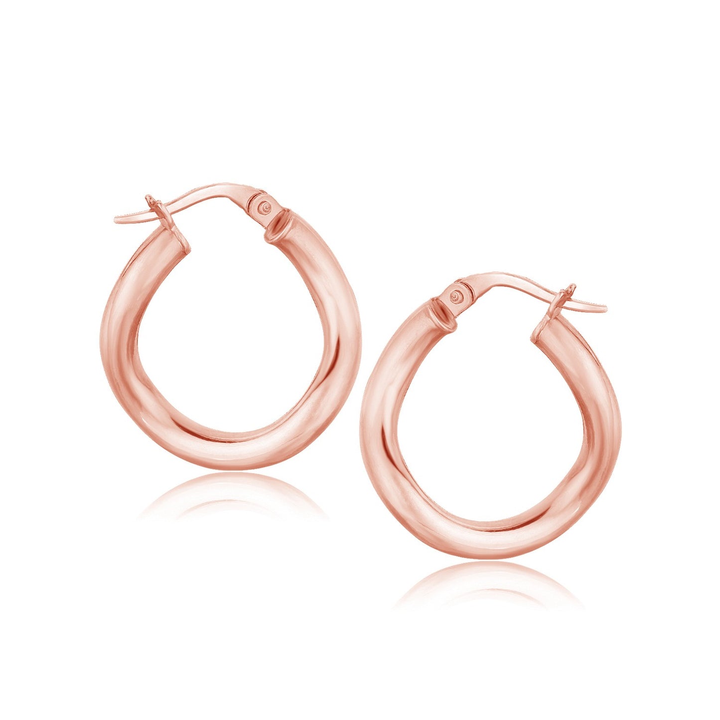 14k Rose Gold Italian Twist Hoop Earrings (5-8 inch Diameter)