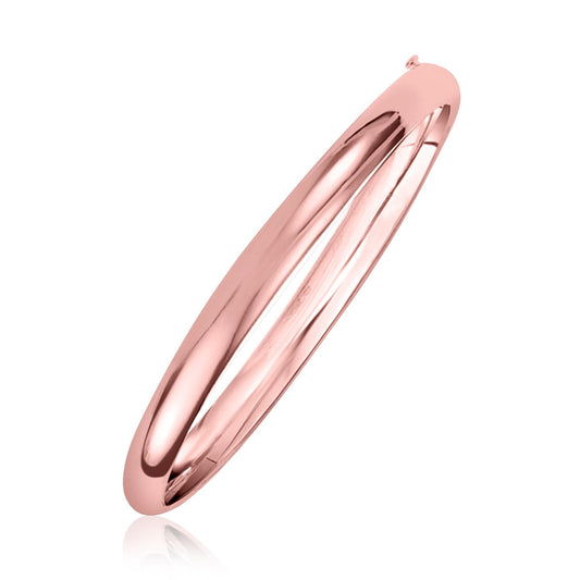 14k Rose Gold Fancy Shiny Dome Bangle