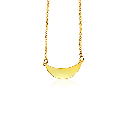 14k Yellow Gold 18 inch Necklace with Polished Arc