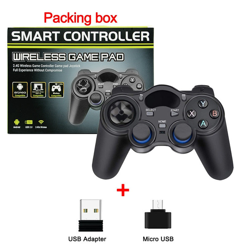 Wireless Gamepad Joystick 2.4G Game Console With Micro USB OTG Converter Adapter  For PS3/Smart Phone For Tablet PC Smart TV Box.