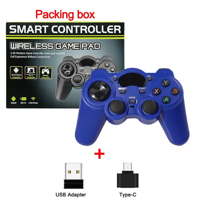 Wireless Gamepad Joystick 2.4G Game Console With Micro USB OTG Converter Adapter  For PS3/Smart Phone For Tablet PC Smart TV Box.