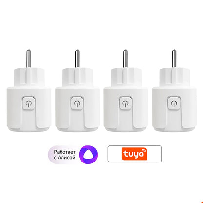 CBE WiFi Smart Plug Sockets 16A EU Plug Tuya Smart Life APP Work with Alexa Google Home Smart-Home Automation EU UK Plug Yandex.