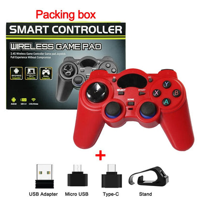 Wireless Gamepad Joystick 2.4G Game Console With Micro USB OTG Converter Adapter  For PS3/Smart Phone For Tablet PC Smart TV Box.