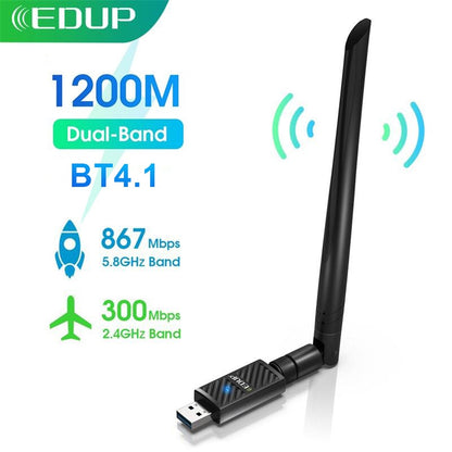 EDUP 1300Mbps Mini USB WiFi Adapter Dual Band Wifi Network Card  5G/2.4GHz Wireless AC USB Adapter for PC Desktop Laptop Win11