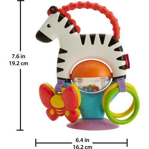 Fisher-Price Cute Zebra High Chair Toy, Colorful, Rattle FGJ11
