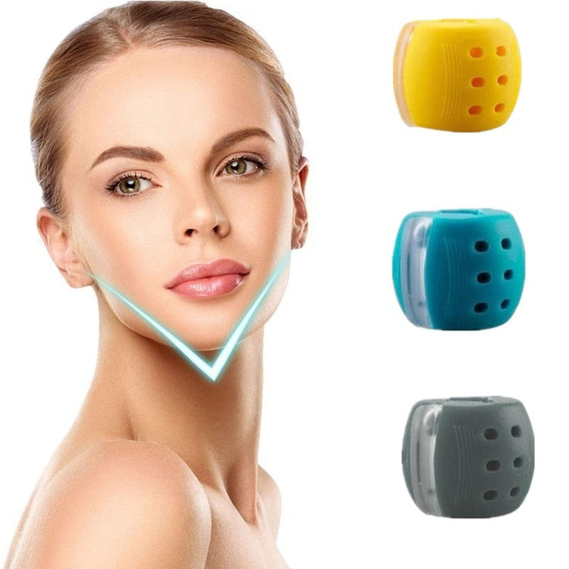 30-50Lbs New Food Grade Silicone Jawline Fitness Ball Face Jaw Trainer Facial Bite Muscle Chew Device Neck Mandibular Exerciser.