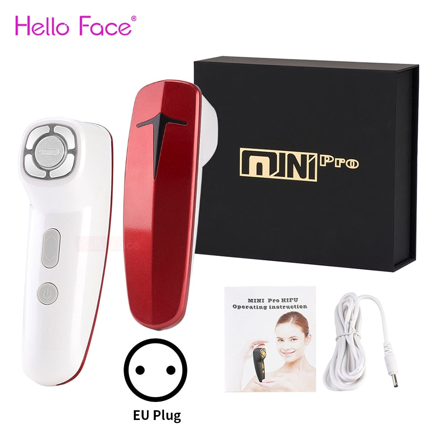 Hello Face MINI HIFU PRO RF Machine Radio Frequency 2M Face Lifting Device Ultrasonic Home Use Portable Facial Wrinkle Removal.