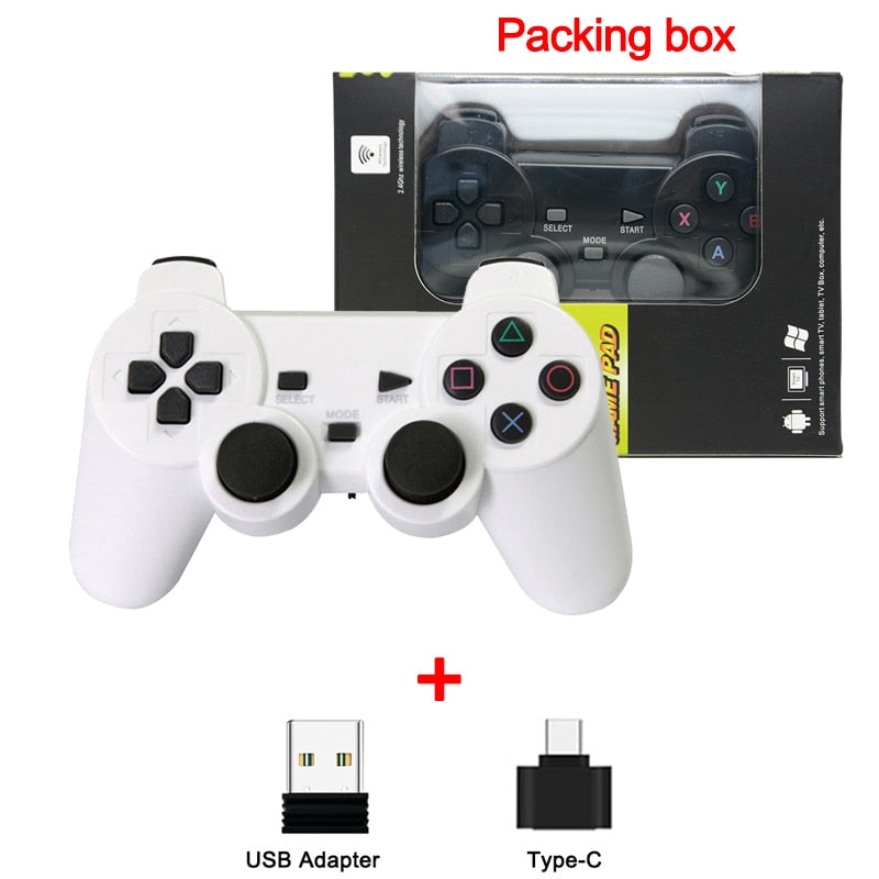 Wireless Gamepad Joystick 2.4G Game Console With Micro USB OTG Converter Adapter  For PS3/Smart Phone For Tablet PC Smart TV Box.