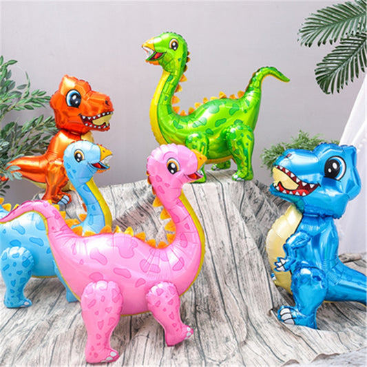 1pcs 3D Giant Assemble Dinosaur Foil Balloon Animal Balloons Childrens Dinosaur Birthday Party Decorations Balloon Kids Toys.