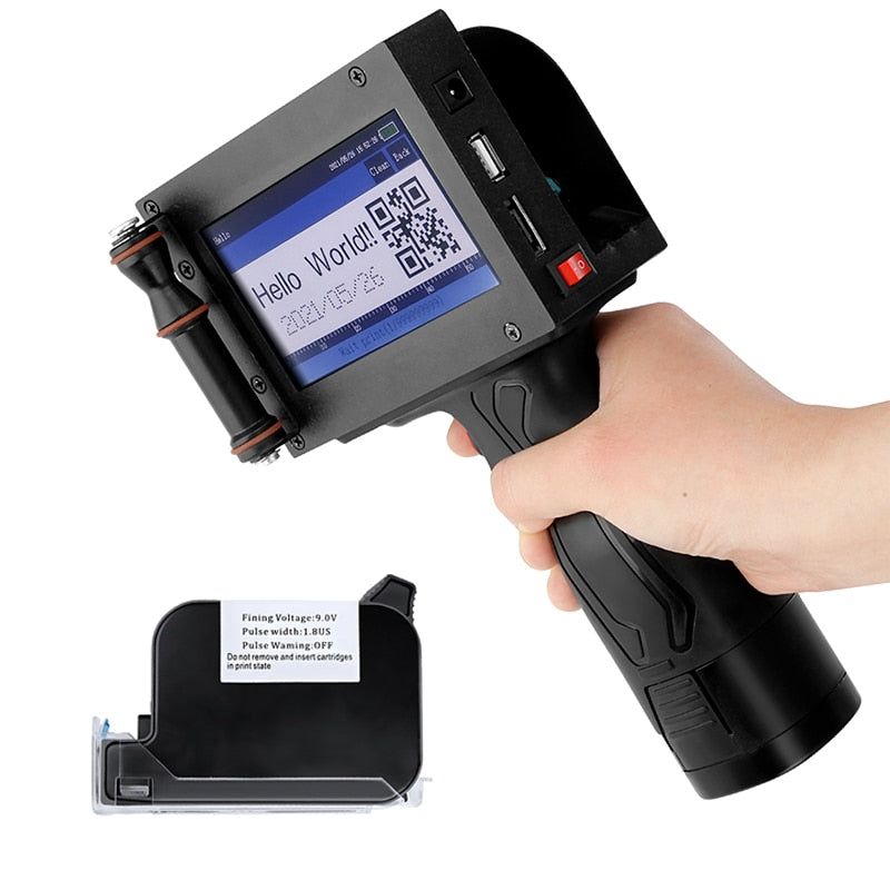 Handheld Inkjet Printer QR Bar Batch Code Date Number Logo Expiry Date