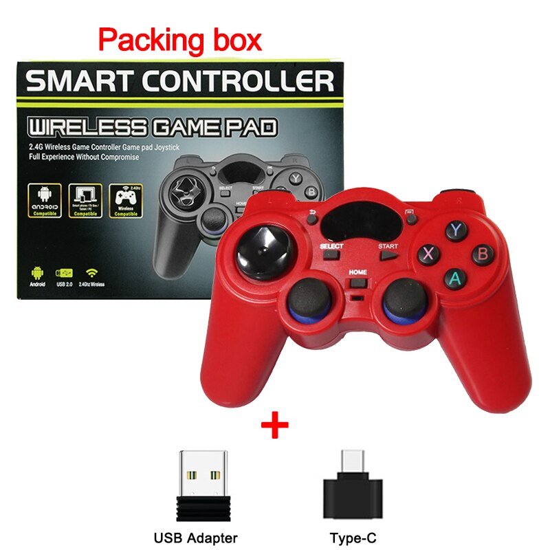 Wireless Gamepad Joystick 2.4G Game Console With Micro USB OTG Converter Adapter  For PS3/Smart Phone For Tablet PC Smart TV Box.