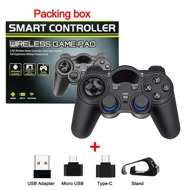 Wireless Gamepad Joystick 2.4G Game Console With Micro USB OTG Converter Adapter  For PS3/Smart Phone For Tablet PC Smart TV Box.