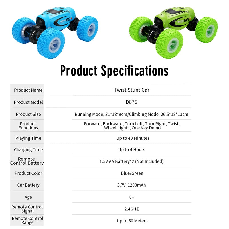 D876 1:16 4WD RC Car Radio Gesture Induction Music Light Twist High Speed Stunt Remote Control off Road Drift Vehicle Car Model.