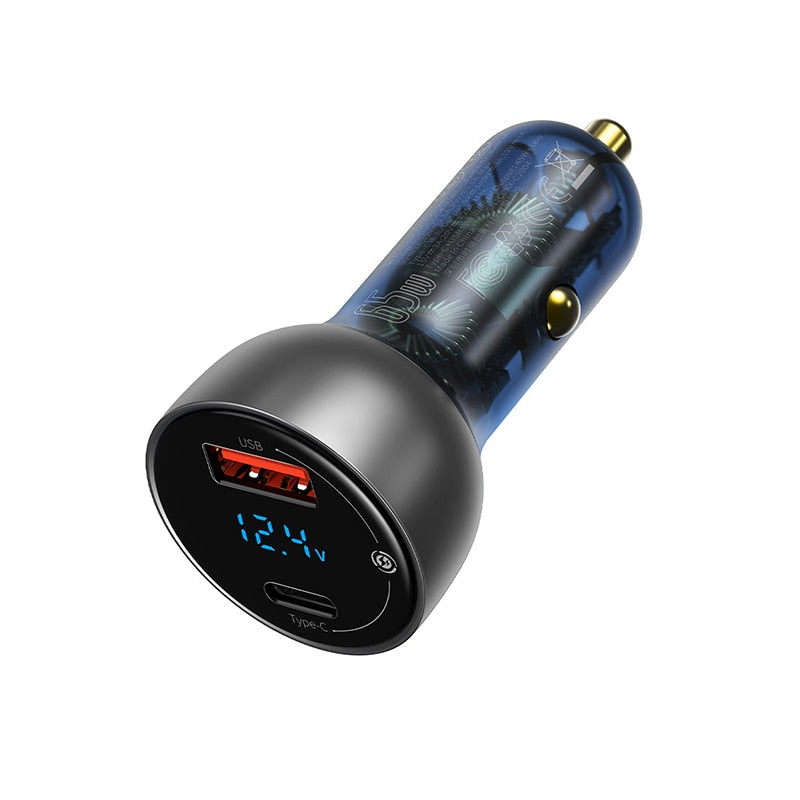 Baseus 65W Car Charger Cigarette Lighter Support Laptop QC4.0 PD 3.0 Fast Charging For iPhone 12 11 Pro Max iPad Samsung MacBook.