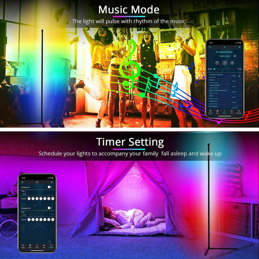 Leclstar Modern LED Floor Lamps RGB Lamp Indoor Lighting Atmospheric Bluetooth Remote Control Stand Light Home Living Room Decor.