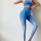 Sport Suit Woman Seamless Running Tracksuit Sportswear Gym Crop Top Gym Pant Fitness Clothes Workout Leggings Fitness Summer Set