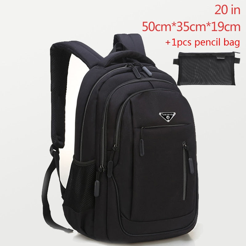 Large Capacity Backpack Men Laptop Backpacks 15.6 Oxford Black Solid Big High School Bags Teen College Boy Gril Student Backpack.