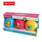 Fisher Price Massage Training Sensory Ball Set Baby Hand Grip Ball Leather Ball Pinch Call Rattles Baby Toys Gift Box