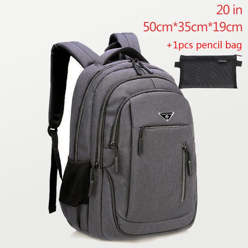 Large Capacity Backpack Men Laptop Backpacks 15.6 Oxford Black Solid Big High School Bags Teen College Boy Gril Student Backpack.