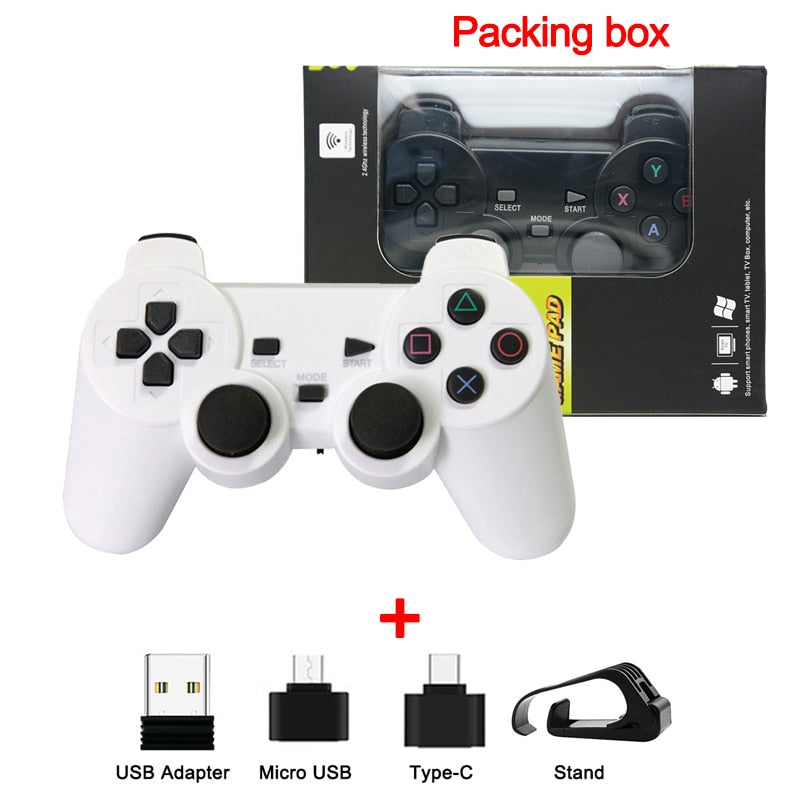 Wireless Gamepad Joystick 2.4G Game Console With Micro USB OTG Converter Adapter  For PS3/Smart Phone For Tablet PC Smart TV Box.