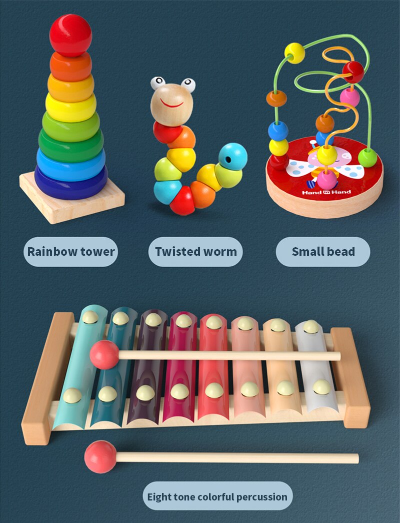 Baby Montessori Educational Toy Wooden Circles Bead Wire Maze Roller Coaster Abacus Puzzle Toys 3+ Kids Early Education Toy Gift