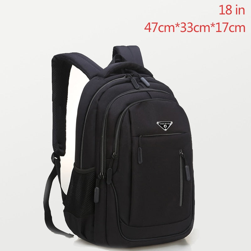 Large Capacity Backpack Men Laptop Backpacks 15.6 Oxford Black Solid Big High School Bags Teen College Boy Gril Student Backpack.