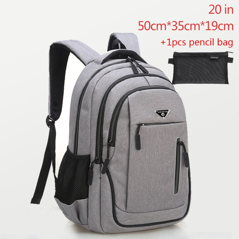 Large Capacity Backpack Men Laptop Backpacks 15.6 Oxford Black Solid Big High School Bags Teen College Boy Gril Student Backpack.