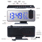 FM Radio LED Digital Smart Alarm Clock Watch Table Electronic Desktop Clocks USB Wake Up Clock with 180° Time Projector Snooze.
